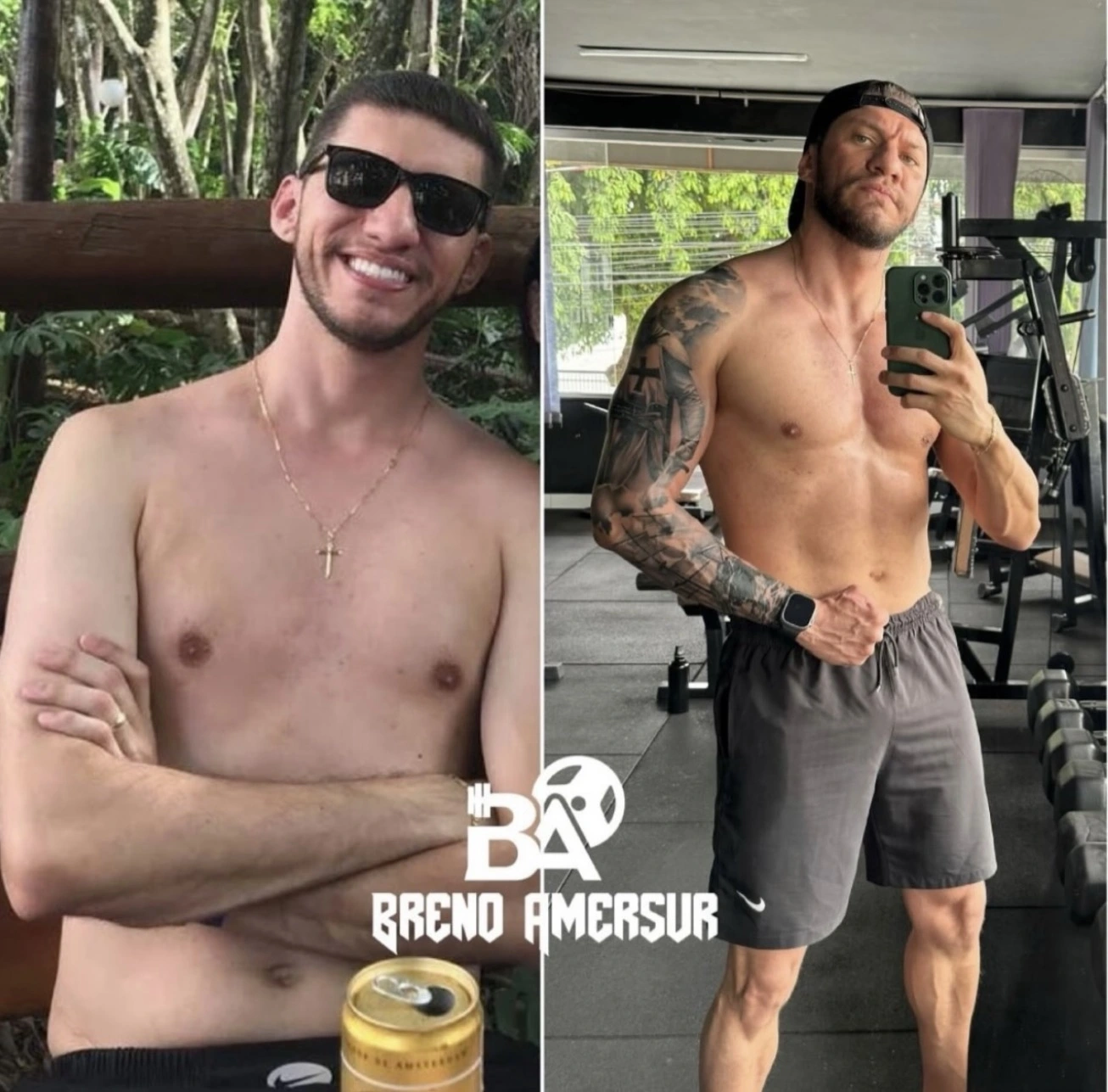 Antes e depois — transformação física de aluno