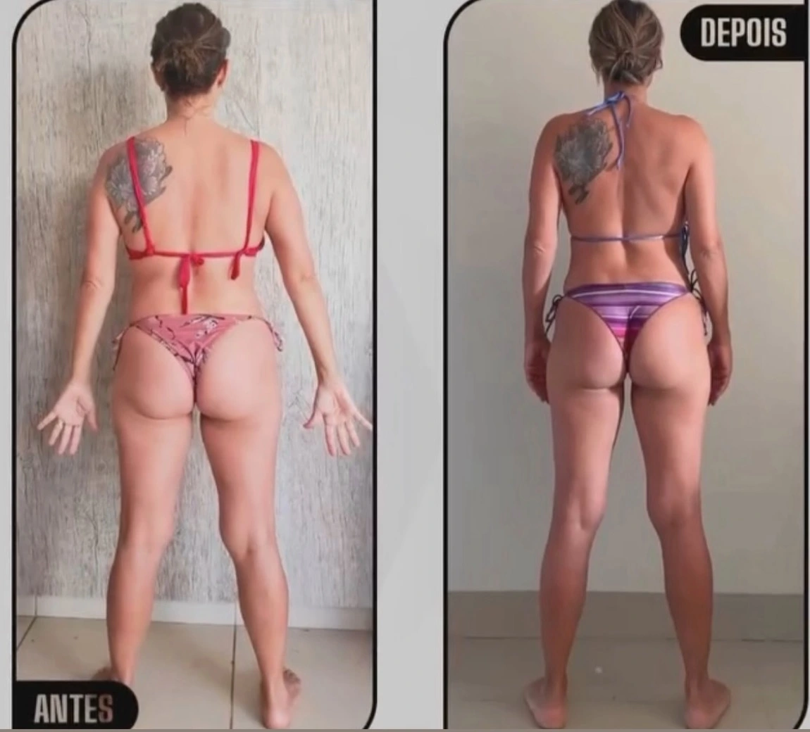 Antes e depois — definição e perda de medidas de aluna