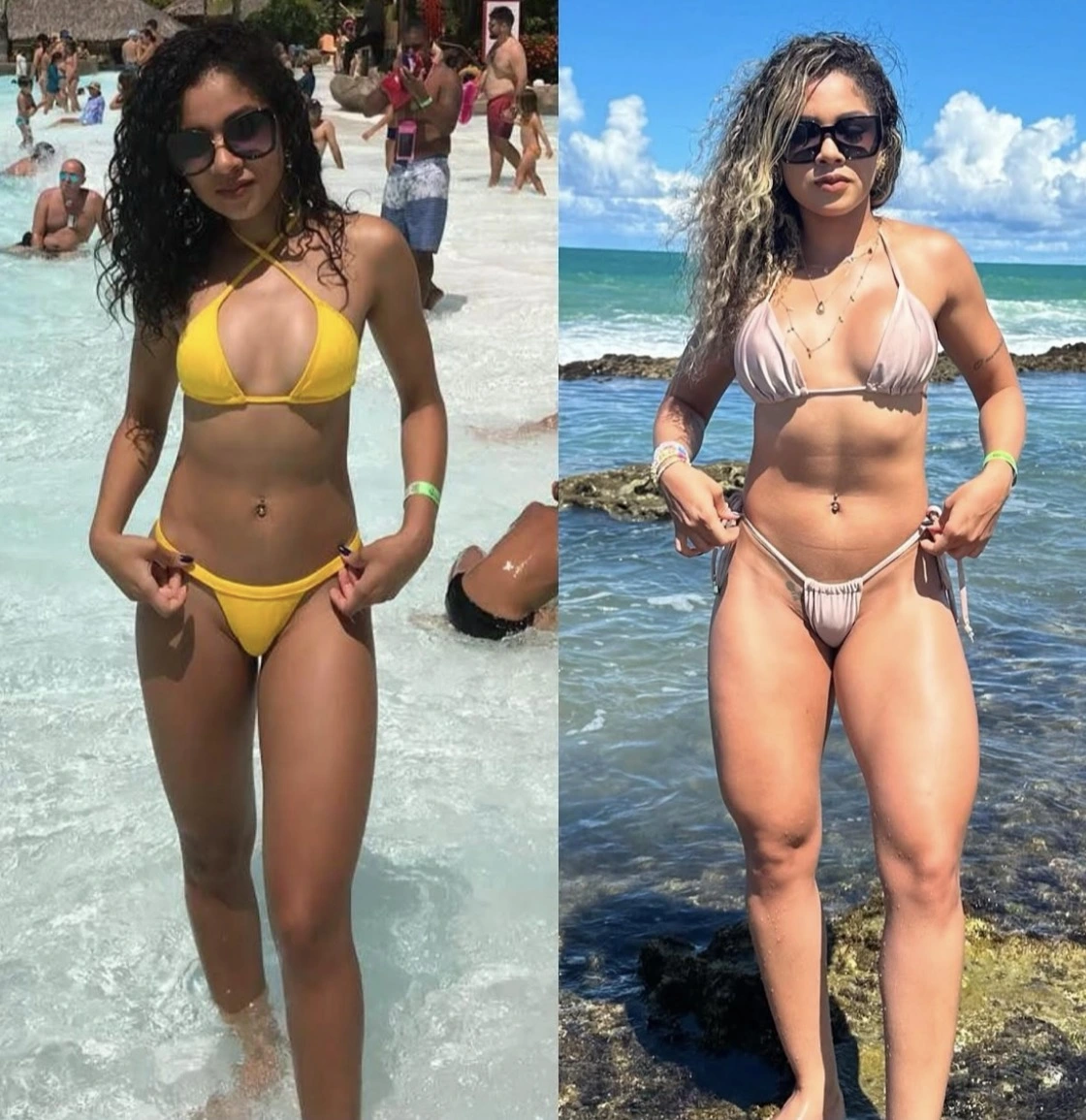 Antes e depois — recomposição corporal de aluna